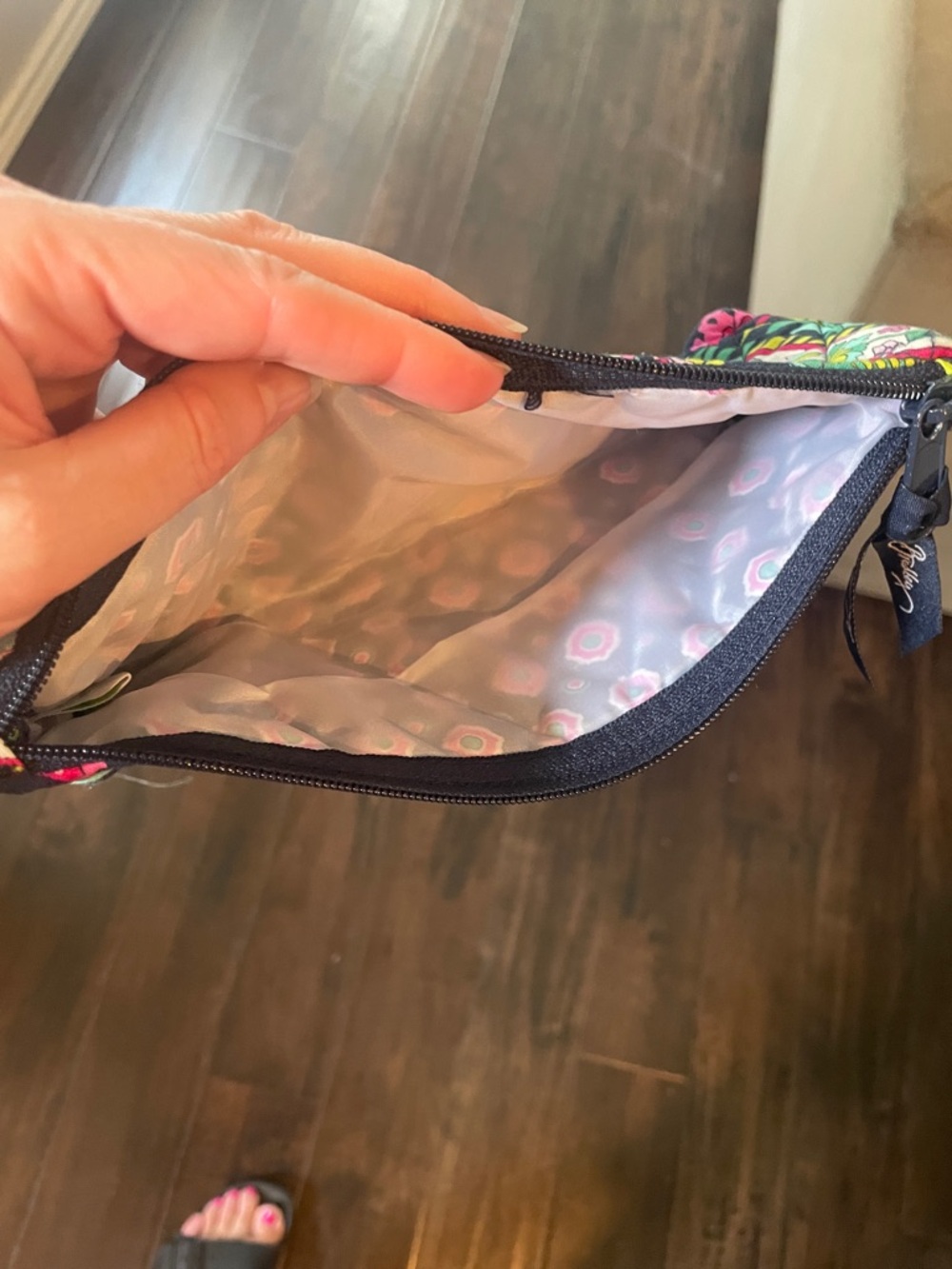 Vera Bradley Navy Floral Quilted bag trio - Pink Green Turquoise - Picture 4 of 4